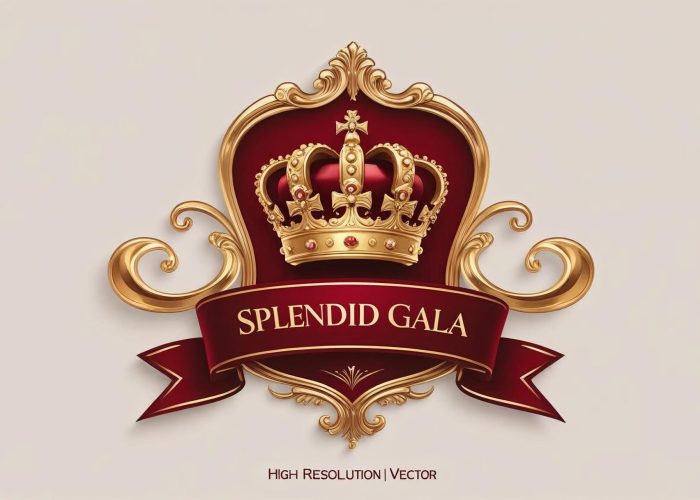 make logo splendid gala vith crown